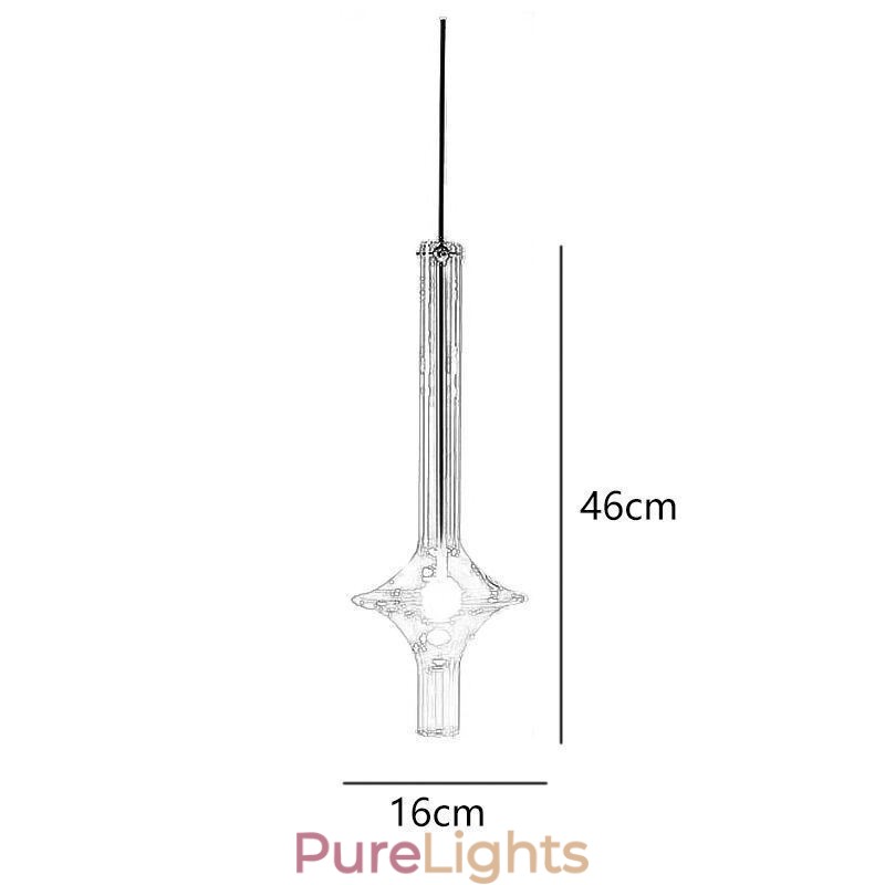 Glass Tube Pendant Light Modern Minimalist Wrought Iron Ceiling Light