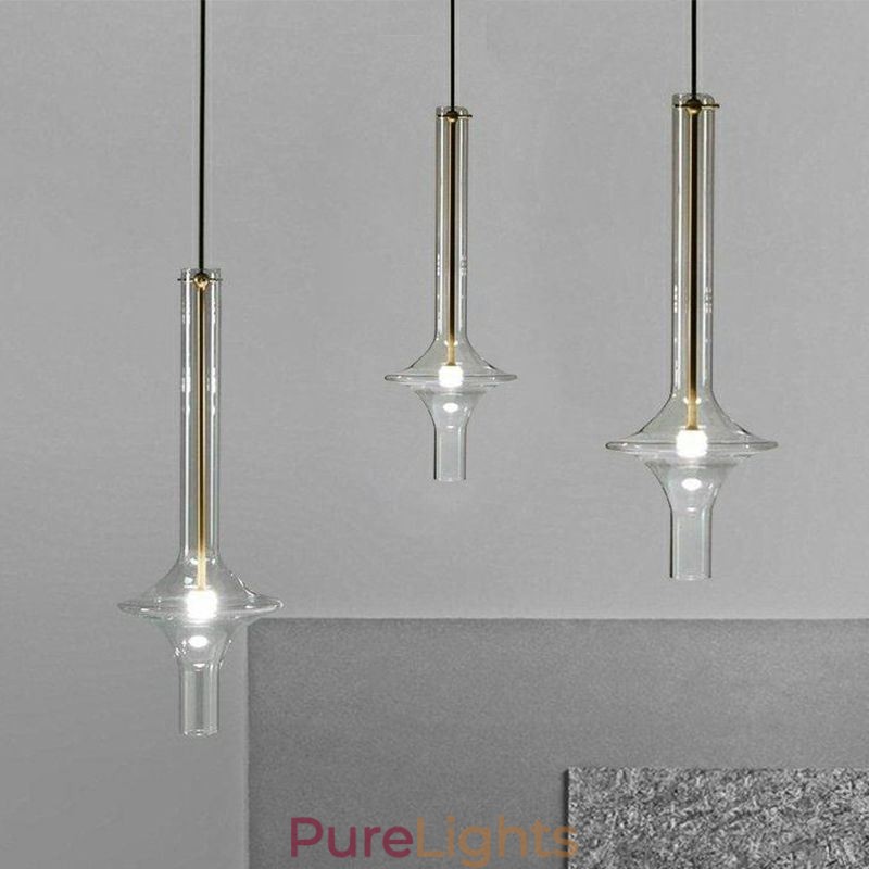 Glass Tube Pendant Light Modern Minimalist Wrought Iron Ceiling Light
