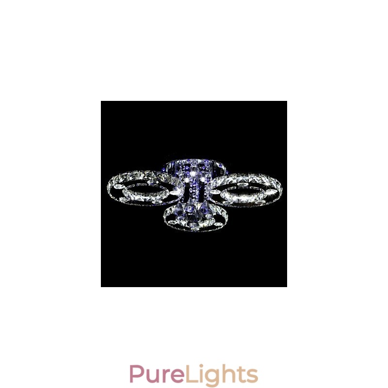 Modern Contemporary Crystal Chrome Metal Flush Mount