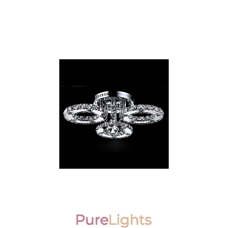 Modern Contemporary Crystal Chrome Metal Flush Mount