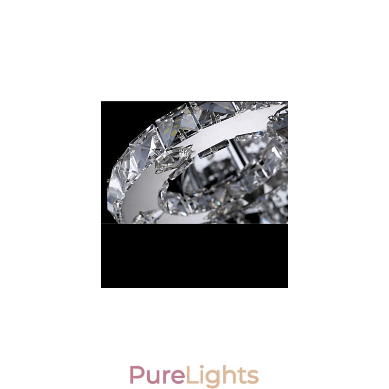 Modern Contemporary Crystal Chrome Metal Flush Mount