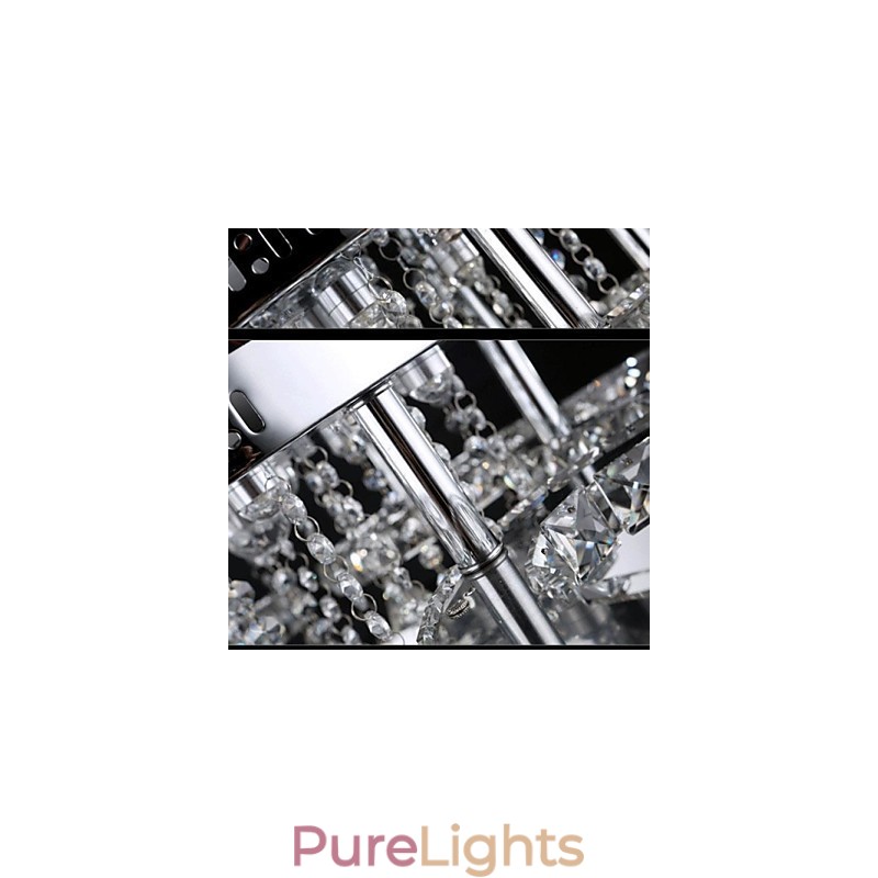 Modern Contemporary Crystal Chrome Metal Flush Mount