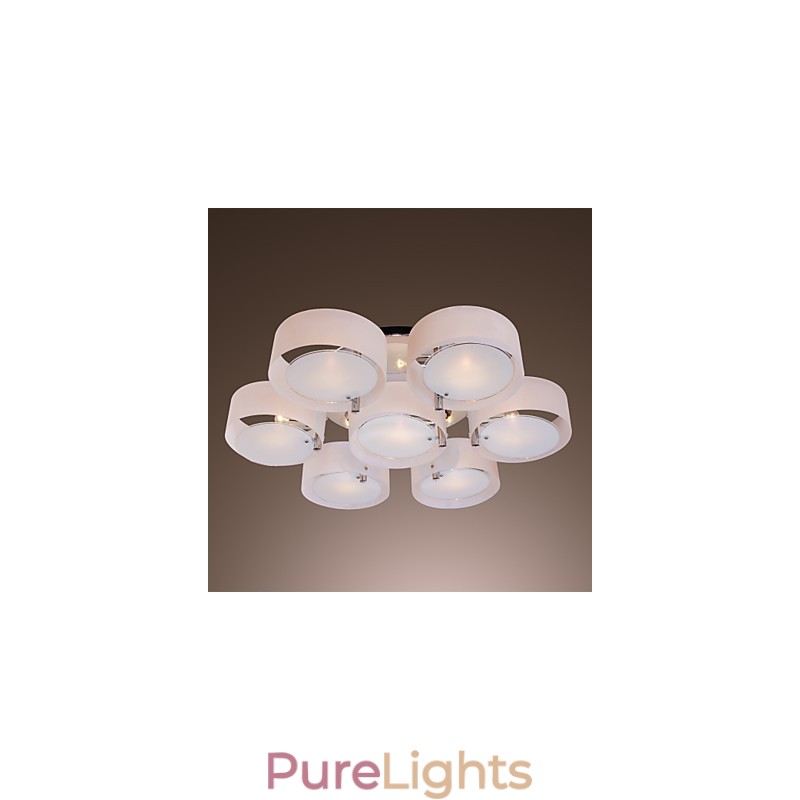 Modern Contemporary Chrome Metal Chandelier Flush Mount