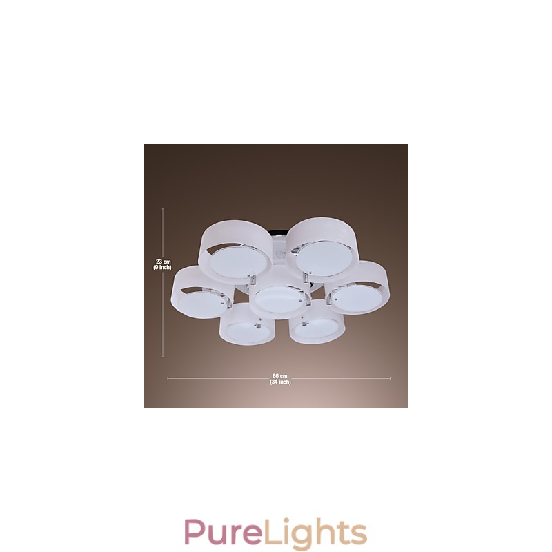 Modern Contemporary Chrome Metal Chandelier Flush Mount