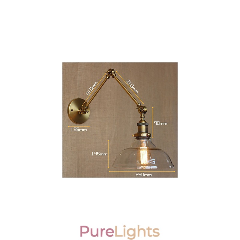 The LOFT Style Designer Lamp Modern Glass Bronze Cafe Decorative Wall Lamp