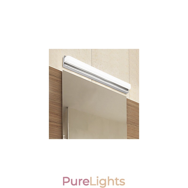 Integrated Modern Contemporary Chrome Feature for Ambient Light Bathroom Lighting Wall Light