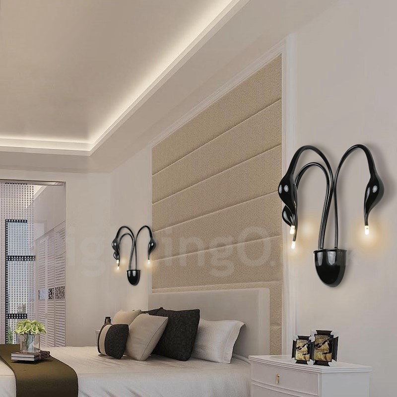 Swan Head Modern Contemporary Multi Colours Ambient Light Wall Sconces Wall Light