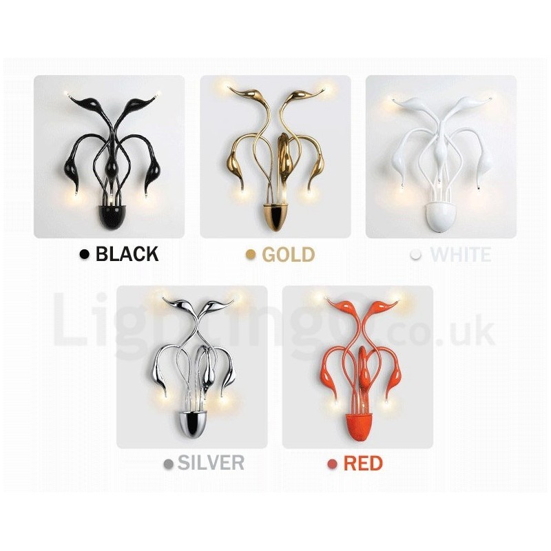 Swan Head Modern Contemporary Multi Colours Ambient Light Wall Sconces Wall Light