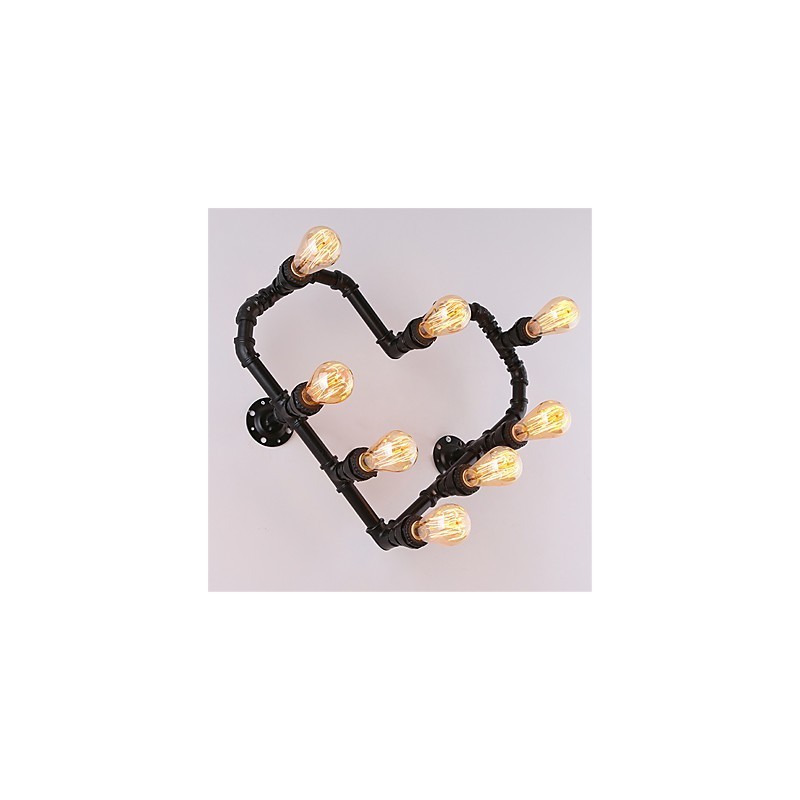 Vintage Water Pipe Loving Heart Creative Wall Lights Industrial Living Room Restaurant Bars Cafe decoration Wall Sconces