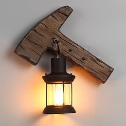 Single Head Industrial Vintage Retro Wooden Metal Painting Color Wall lamp for the Home Hotel Corridor Decorate Wall Light