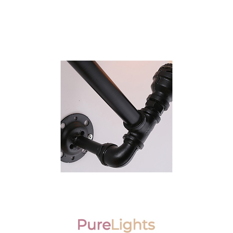 Vintage Industrial Pipe Wall Lights Black Creative Lights Restaurant Cafe Bar Decoration lighting With 2 Light Painted Finish