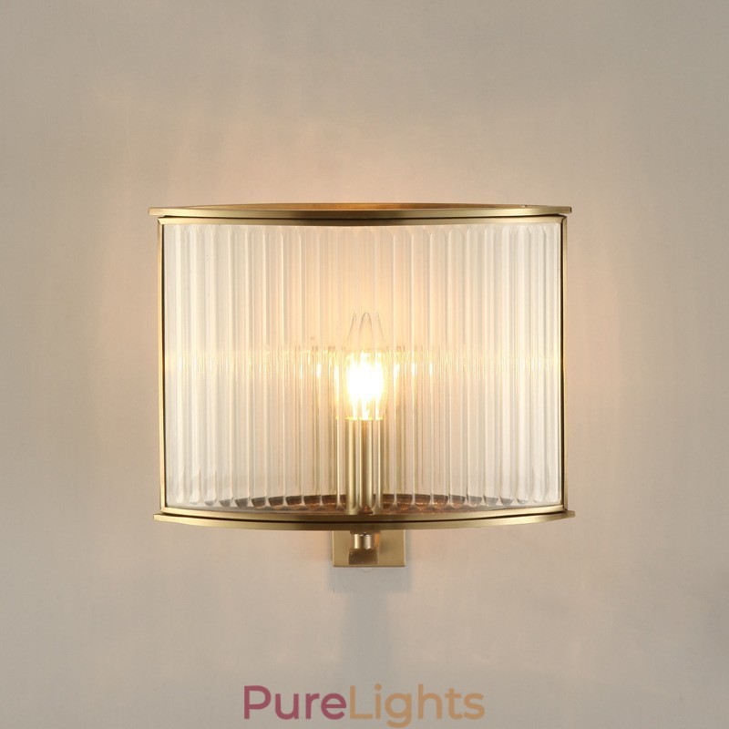 Pure Brass Luxurious Rustic Retro Vintage 1 Light Wall Light with Glass Shade