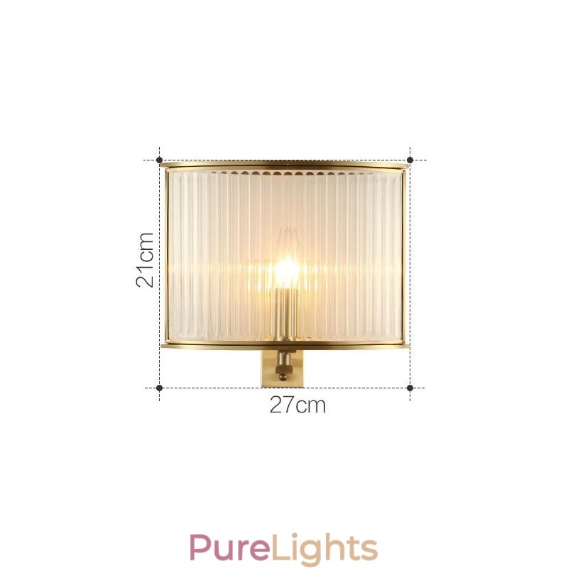 Pure Brass Luxurious Rustic Retro Vintage 1 Light Wall Light with Glass Shade