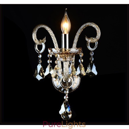 1 Light Matching Cognac Color K9 Crystal Candle Retro Glass Wall Light 1 Light Matching Cognac Color K9 Crystal Candle Retro Glass Wall Light