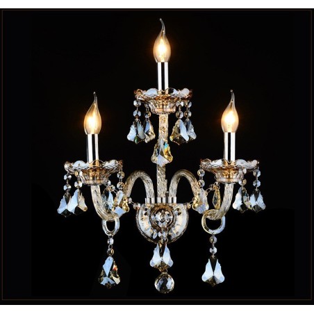 3 Light Matching Cognac Color K9 Crystal Candle Retro Glass Wall Light 3 Light Matching Cognac Color K9 Crystal Candle Retro Glass Wall Light
