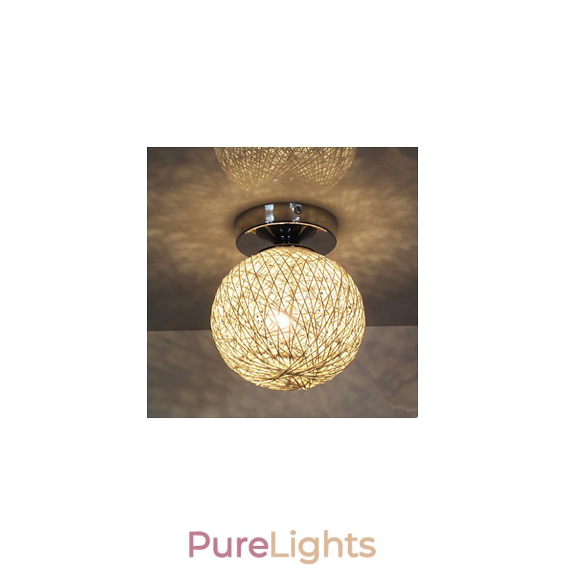 Modern Contemporary Lantern Globe Chrome Metal Flush Mount