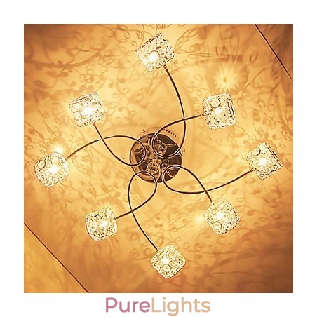Modern Contemporary Crystal Electroplated Flush Mount Modern Contemporary Crystal Electroplated Flush Mount