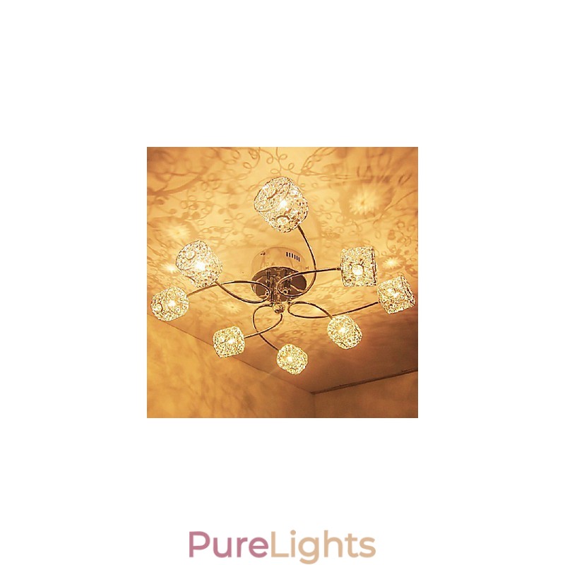 Modern Contemporary Crystal Electroplated Flush Mount