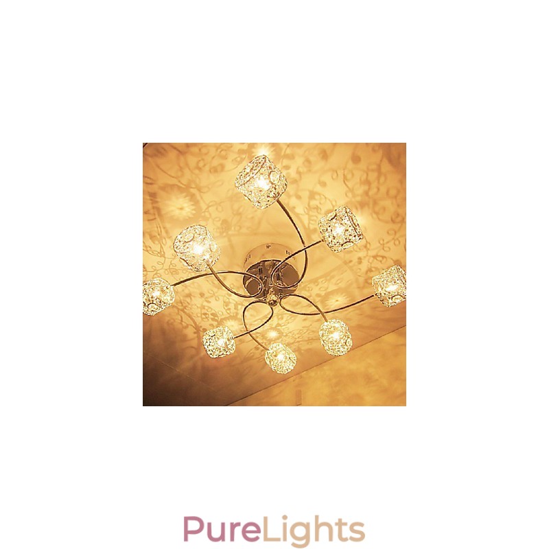 Modern Contemporary Crystal Electroplated Flush Mount