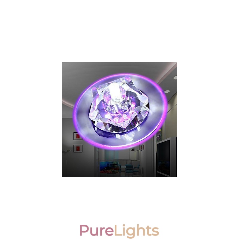 Modern Contemporary Crystal Chrome Crystal Flush Mount