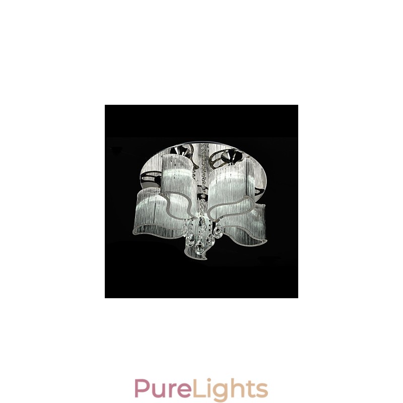 Modern Contemporary Chrome Metal Flush Mount