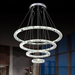 Modern Pendant Light Clear Crystal Ceiling Chandelier Lighting Lamp with D100CM+D80CM+D60CM+D40CM