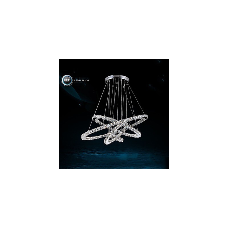 Modern Pendant Light Clear Crystal Ceiling Chandelier Lighting Lamp with D100CM+D80CM+D60CM+D40CM