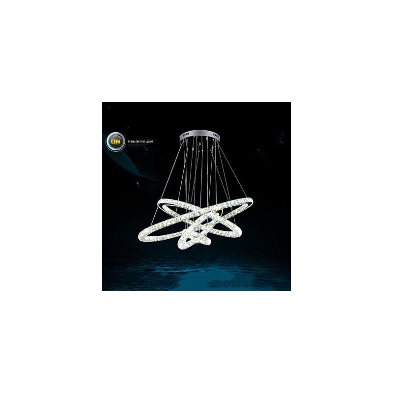 Modern Pendant Light Clear Crystal Ceiling Chandelier Lighting Lamp with D100CM+D80CM+D60CM+D40CM