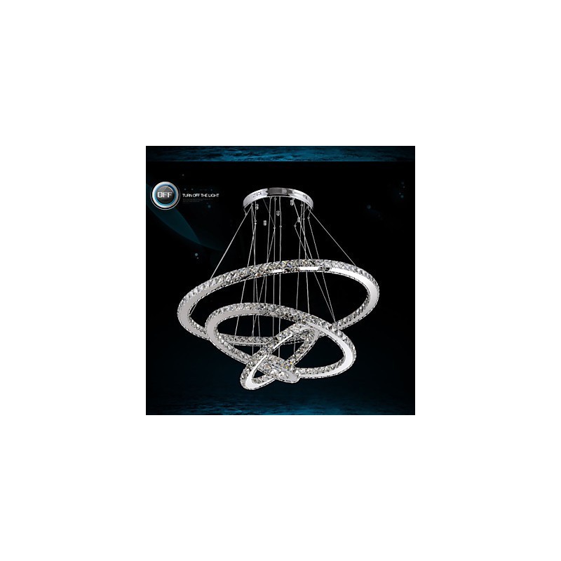 Modern Pendant Light Clear Crystal Ceiling Chandelier Lighting Lamp with D100CM+D80CM+D60CM+D40CM