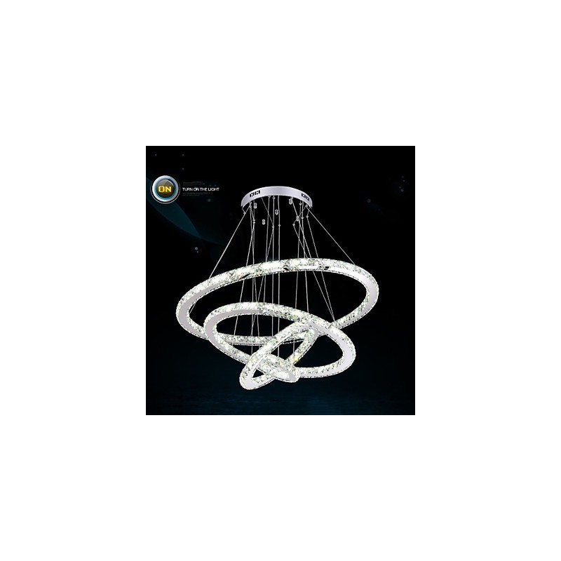 Modern Pendant Light Clear Crystal Ceiling Chandelier Lighting Lamp with D100CM+D80CM+D60CM+D40CM