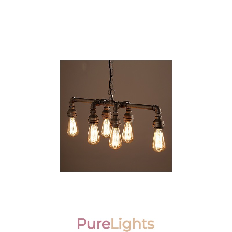 Edison Retro Loft Style Vintage Industrial Pendant Light Metal Water Pipe Luminaire Lampara Colgantes