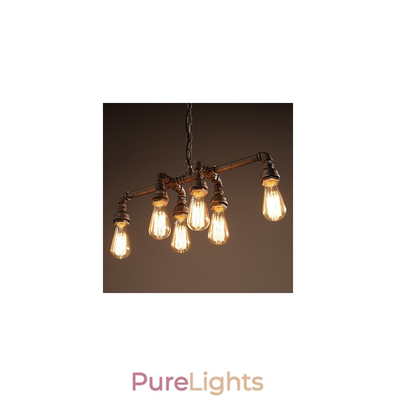 Edison Retro Loft Style Vintage Industrial Pendant Light Metal Water Pipe Luminaire Lampara Colgantes