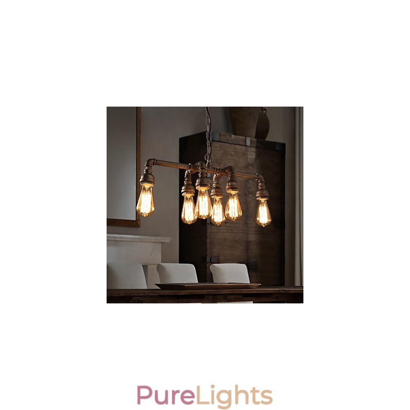 Edison Retro Loft Style Vintage Industrial Pendant Light Metal Water Pipe Luminaire Lampara Colgantes