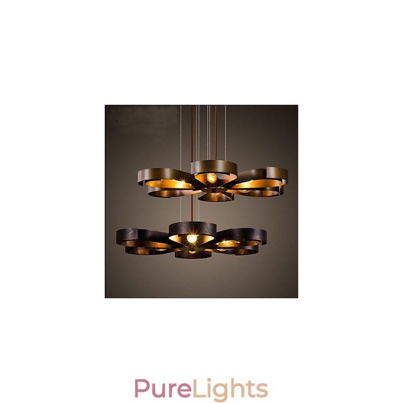 American Country Iron Industrial Wind flower Pendant lamp