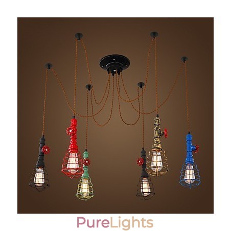6 Lights Vintage Pendant Light Waterpipe Design Lights 6 Lights Vintage Pendant Light Waterpipe Design Lights